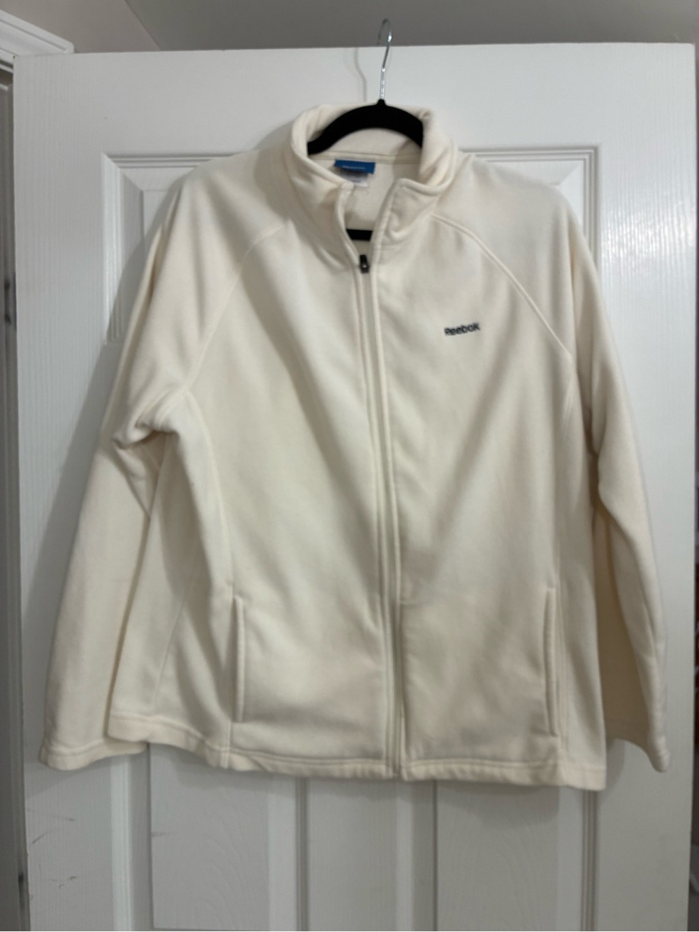 Reebok Women's Cream Full-Zip Teddy Jacket